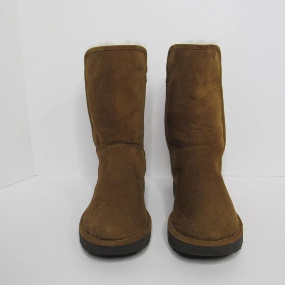 UGG ABREE MINI ZIP BOOTS CHESTNUT - Picture 3 of 9